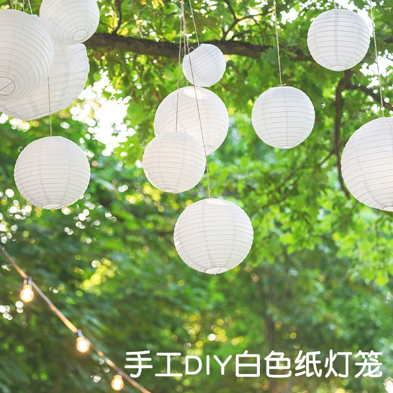 Foreign trade hot sale white paper lantern wedding ceremony wedding church decoration atmosphere layout DIY handmade paper lantern wholesale Foreign trade hot sale white paper lantern wedding ceremony wedding church decoration atmosphere layout DIY handmade paper lantern wholesale