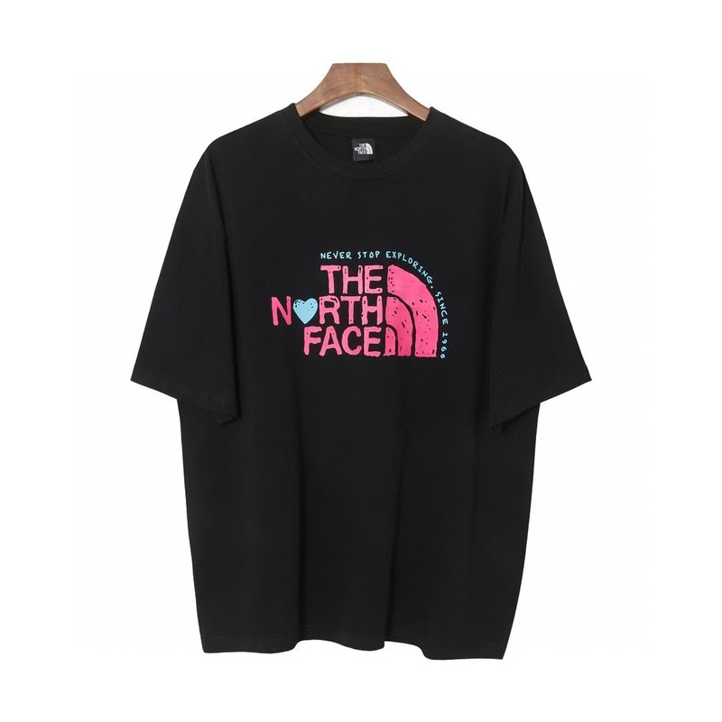NTノースフェイスの純綿Tシャツの正しいバージョン、男性と女性用、カップル向けの同じスタイル、トレンディなプリント、幅広で多用途、カジュアル半袖|undefined