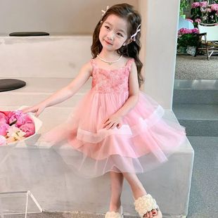 Summer Fashion Soft Yarn Baby Skirt Fairy Pouch Dress dress Trendy Children Summer Lace dress Girls