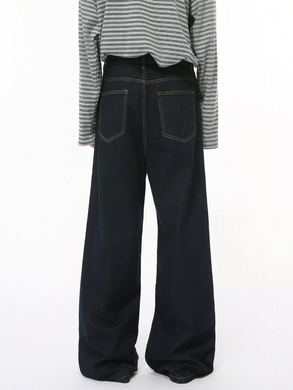 MTLCLOTHES Hombres| Nuevos productos de otoño coreanos cleanfit simple azul colgante sensación de jeans sueltos