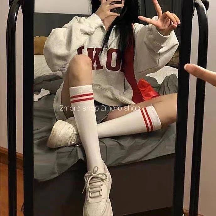Women's Trendy Striped Knee-High Socks, Spring/Summer Thin Japanese School Style Jk High Tube Socks