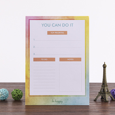 礼信创意简约周计划日程工作便签可撕清新方格备忘本桌面笔记事本