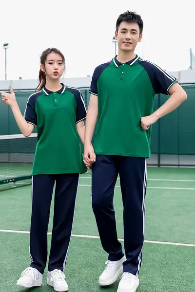 8855 military green short-sleeved + trousers suit