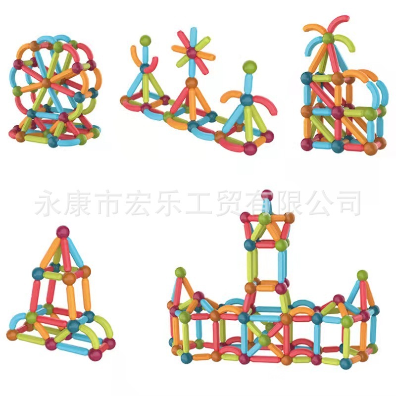 跨境抖音热销百变益智玩具儿童磁力棒早教宝宝玩具创意积木代发|undefined