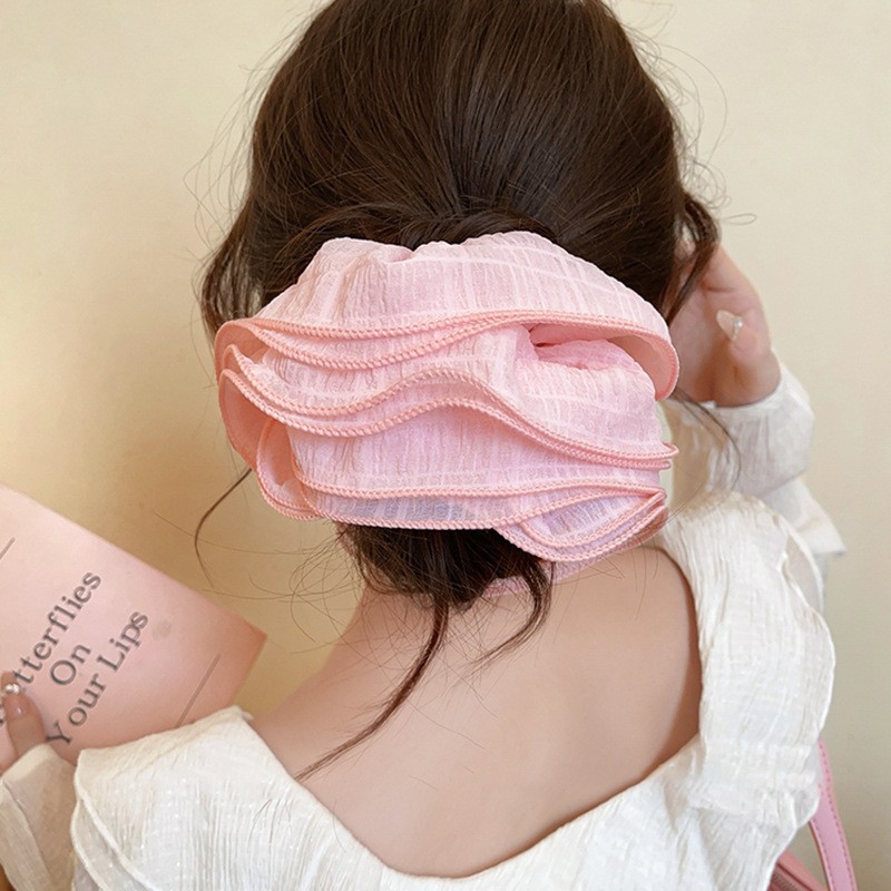 Encaje lazo para el cabello de intestino grueso de doble capa ins coreanos cuerda para el cabello de intestino grueso fresco y dulce en la parte posterior de la cabeza accesorios para el cabello femenino