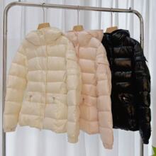 无标2025蒙家90白鸭绒女士小蛮腰修身显瘦连帽时尚百搭羽绒服外套