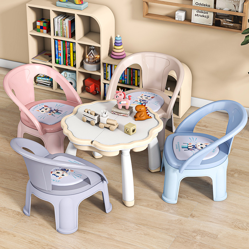 Children's Chair Baby Eating Dining Table Chair Baby Cartoon Screaming Chair Eating Dining Chair Kindergarten Back Chair