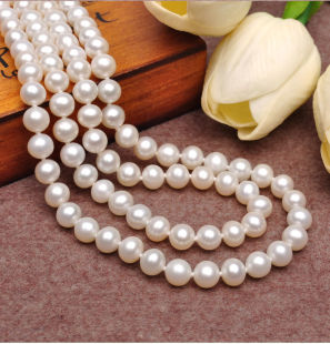 Pearl Necklace Woolen Chain Various Wearing Methods Niche Light Luxury Long Bei Pearl Long Necklace Women's All-match Elegant Wholesale