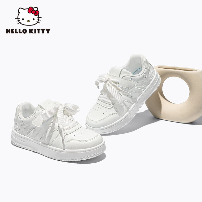 HelloKitty凯蒂猫儿童板鞋春秋新款女童小白鞋软底轻便学生演出鞋|undefined
