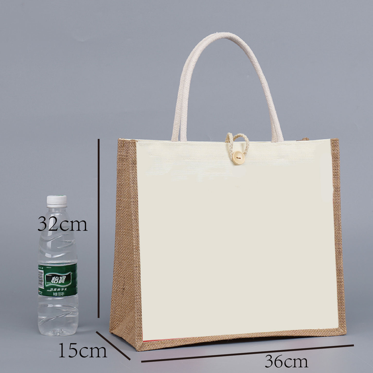 Bolsas de lino personalizadas Renacimiento DIY bolsa de compras de yute Bento impermeable gran capacidad no impresa bolsa de lino image 17