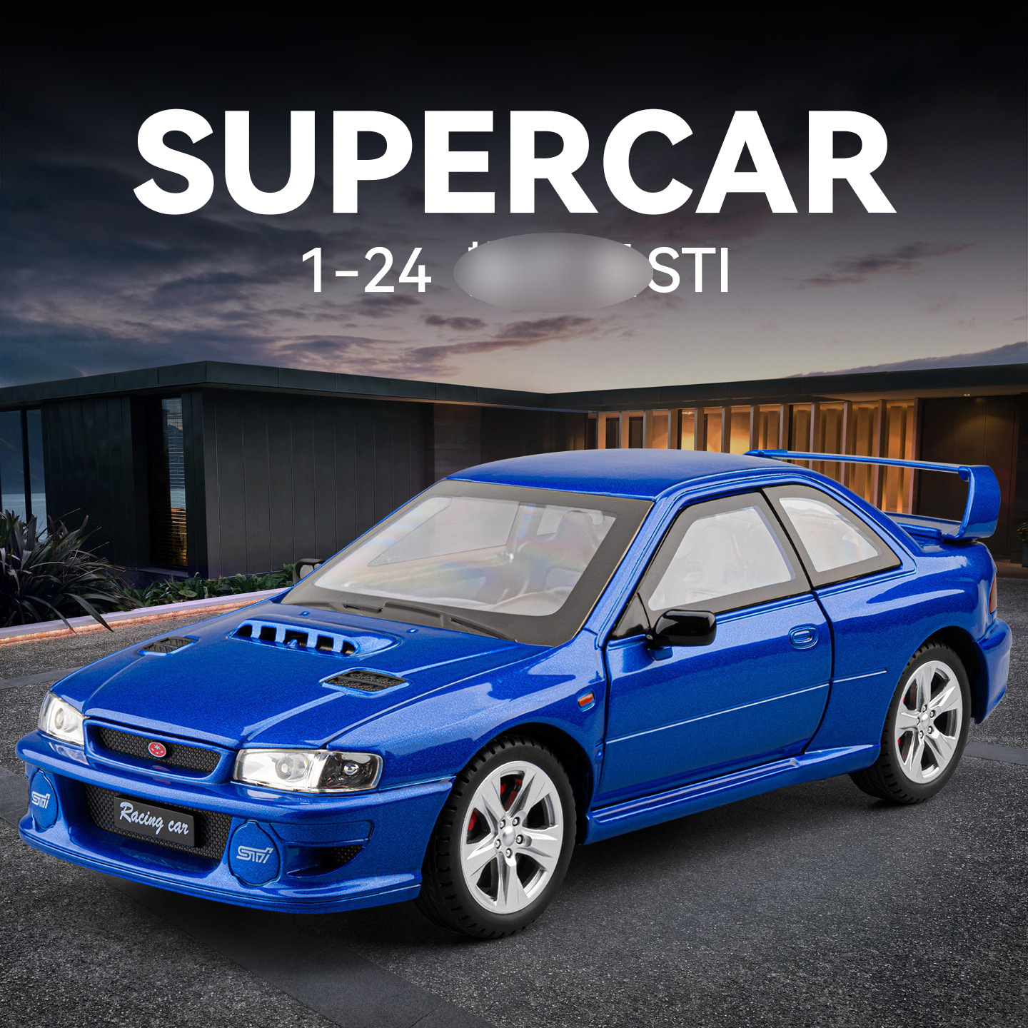 Modelo de Auto Deportivo Subaru ST 1:24 de Aleación con Luz y Sonido