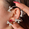 Fashionable ear clips, advanced earrings, Aliexpress, light luxury style, diamond encrusted, high-quality style, with snowflakes