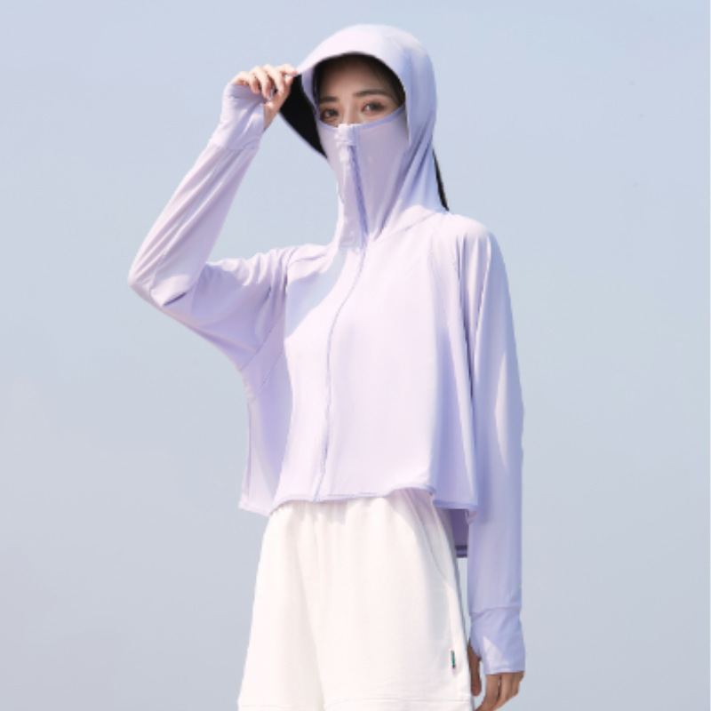 2025 屋外夏の新しいアイスシルク日焼け防止服女性の抗 UV 大きなつば通気性のあるアイスシルク日焼け防止服ジャケット|undefined