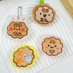 卡通毛绒配饰中秋元素装饰胸针可爱卡通配件兔子包包挂链钥匙扣