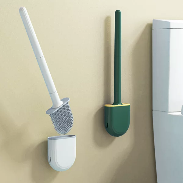 69 Toilet Brush Set for Home Use, No Dead Angles, No Drilling Required, Silicone Toilet Cleaning Brush, Wall-Mounted Bathroom Tool Set