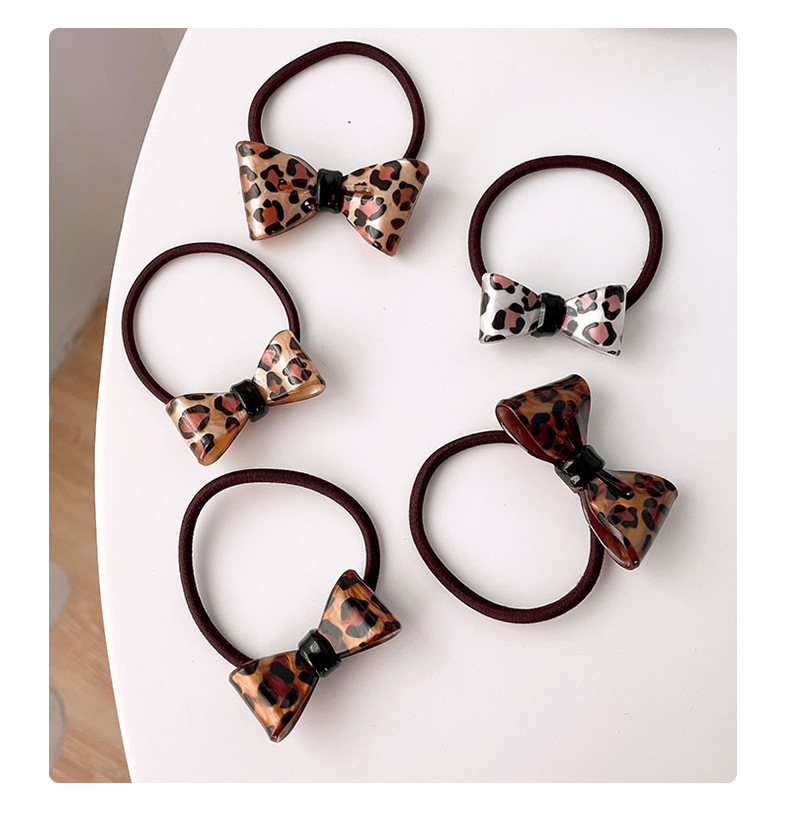 Women's Retro Simple Style Heart Shape Leopard Arylic Hair Tie display picture 1