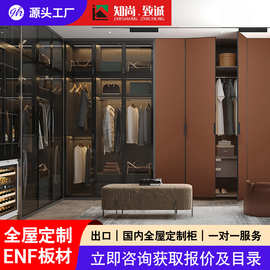 深圳东莞定 制衣柜意式高端玻璃门衣帽间别墅衣柜家用全屋定 制