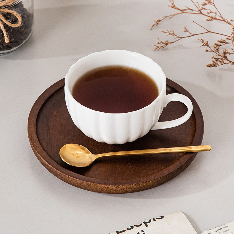 国境を越えた日本無垢材トレイ工場卸売洋食プレート家庭用ラウンドプレートティートレイ木製デザートコーヒーケーキプレート|undefined
