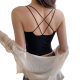 Women's Camisole with Chest Pad Integrated Inner Wearing Outer Wearing Design Sense Niche Cross Beautiful Back Base Top for Summer