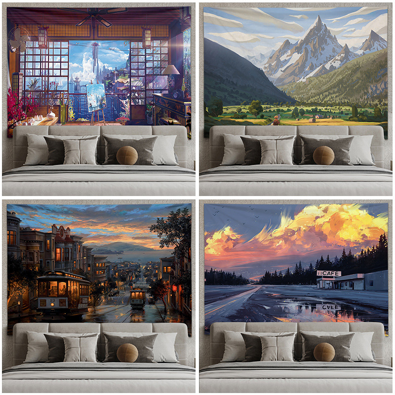 Aesthetic Japanese Healing Background Cloth ins Bedroom Room Bedside Wall Decoration Wall Cloth Hanging Cloth Internet Celebrity Tapestry Aesthetic Japanese Healing Background Cloth ins Bedroom Room Bedside Wall Decoration Wall Cloth Hanging Cloth Internet Celebrity Tapestry