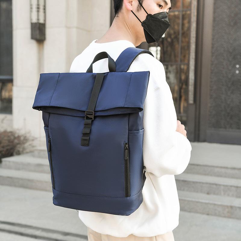 Mochila enrollable para hombre estilo europeo y americano mochila de negocios y ocio tapa enrollable Amazon transfronteriza