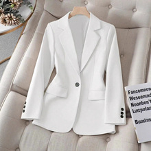 亚马逊欧美跨境女装外贸纯色翻领长袖单扣休闲时尚通勤小西装外套