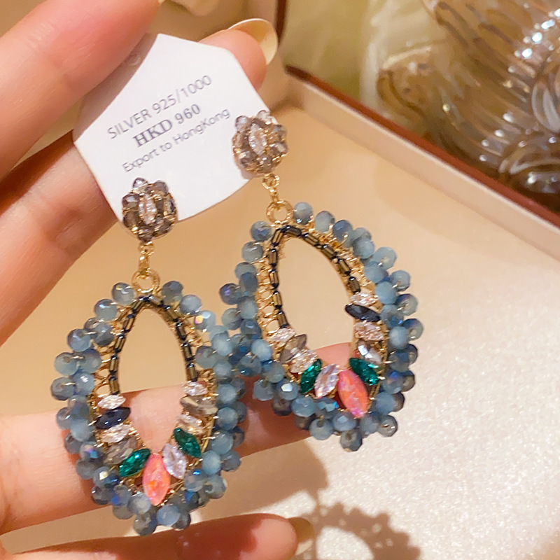 Oro real arco de perlas de aretes