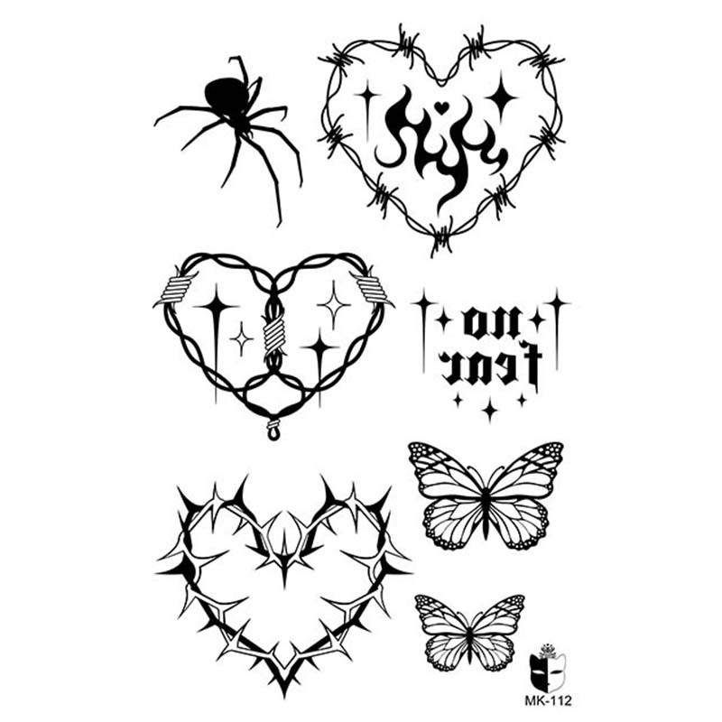Animal blanco y negro desechable pegatinas de tatuaje belleza pegatinas de tatuaje moda estética patrón de personalidad dama pegatinas de tatuaje