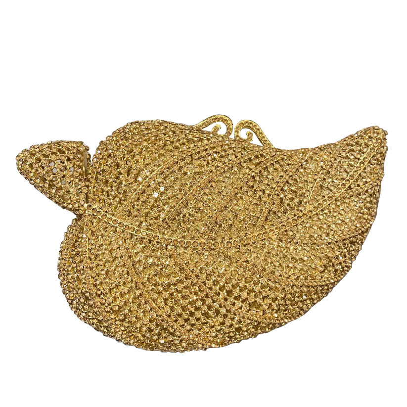 Túi clutch nữ đính đá hình chiếc lá hộp kim loại cứng dự tiệc — ngọc lục bảo, Tùy chỉnh các màu khác chi tiết 4