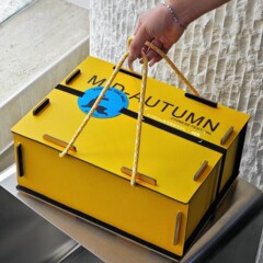 中秋月饼包装盒拼拼礼盒PU皮质手提榫卯结构硬纸板盒文创环保包装