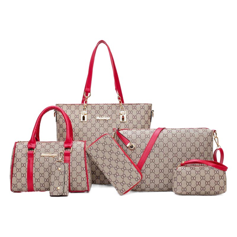 Juego de bolsos para mujer de seis piezas bolso de mano y bandolera image 1