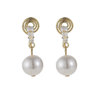 Sophisticated demi-season earrings from pearl, retro mosquito coil, ear clips, simple and elegant design, no pierced ears