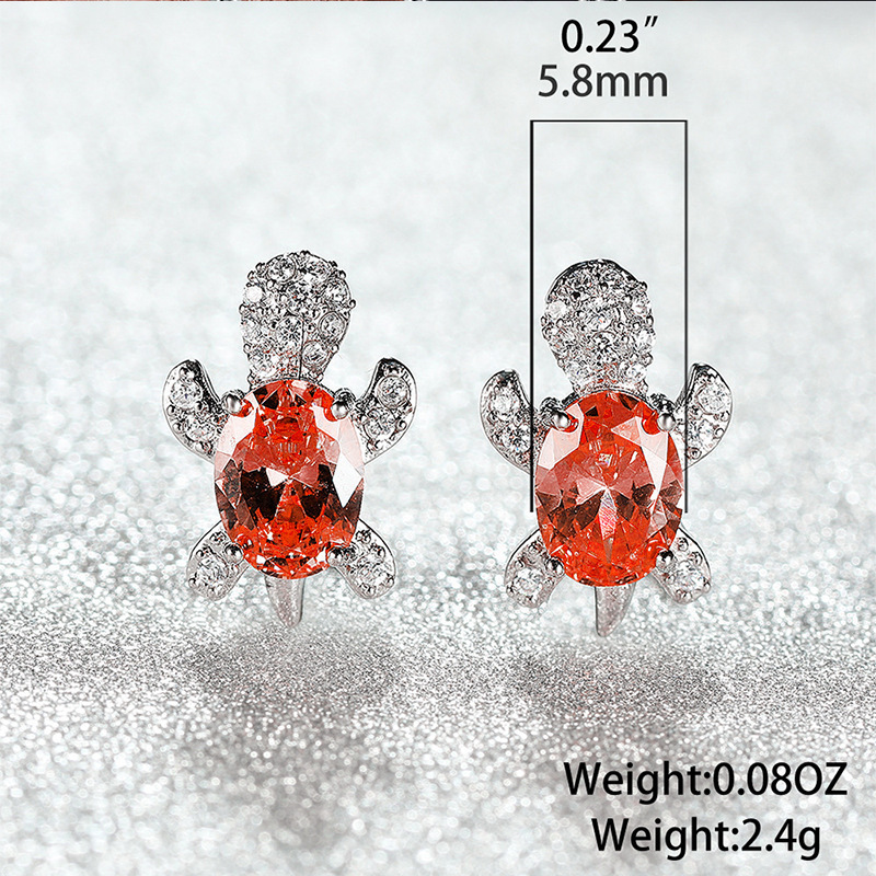 Boutique Fashion Design Voller Diamant Exquisite Kleine Schildkröte Ohrringe Halskette Schmuck Set_voghion.com