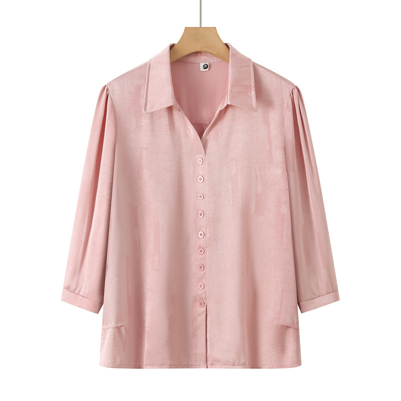Spring and Autumn Fashion Shirts, Casual Women's Clothing, Mother's Base Shirts, Middle-Aged and Elderly Women's Shirts, Long-Sleeved Plus-Size Cross-Border Women's Clothing
