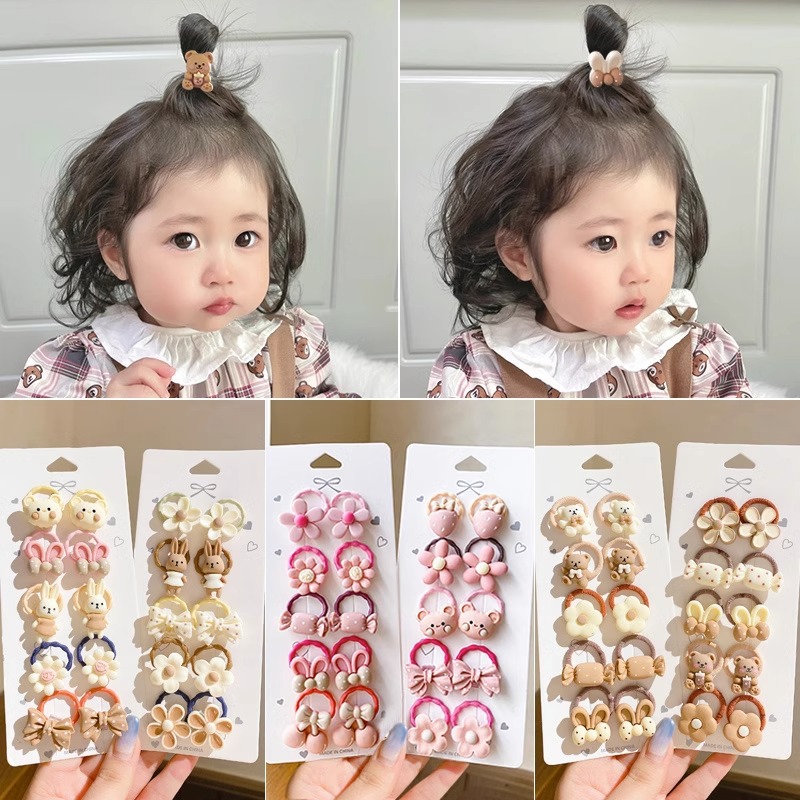 Los niños de dibujos animados oso banda de goma banda de pelo no duele el Pelo elástico bebé lazo banda de pelo de tamaño pequeño cuerda de pelo femenino