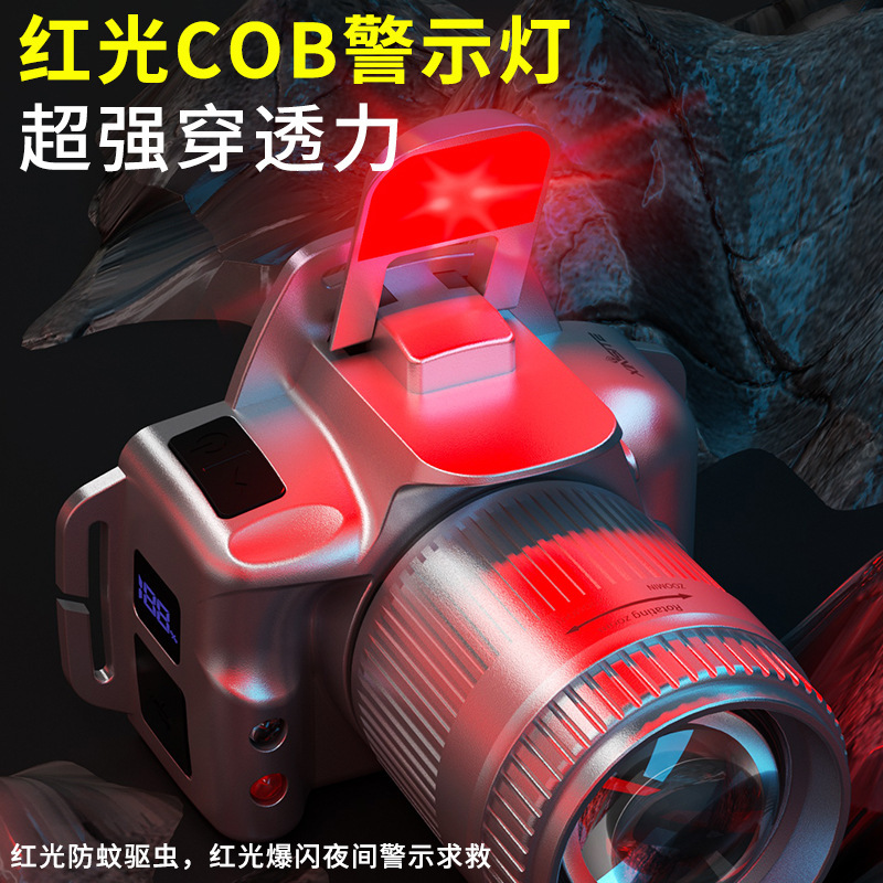 Faros LED de alta potencia para exteriores, luz fuerte de inducción, batería de larga duración recargable, luz de pesca nocturna de pesca de tiro largo