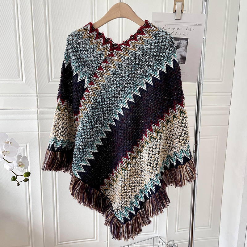 Nacional viento turismo primavera chal femenino irregular cabeza caliente llano borla bufanda fuera con capa