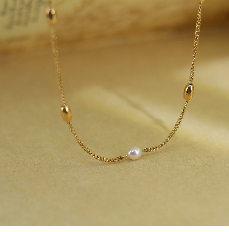 Simple Style Geometric Pearl Plating Pearl Necklace 1 Piece