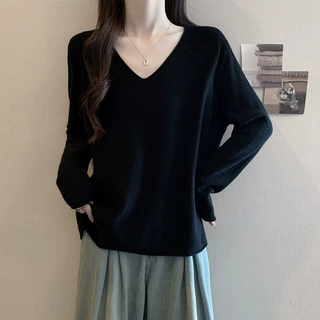 实拍 胖妹妹秋装大码女装软糯领毛衣打底衫宽松显瘦针织上衣减龄