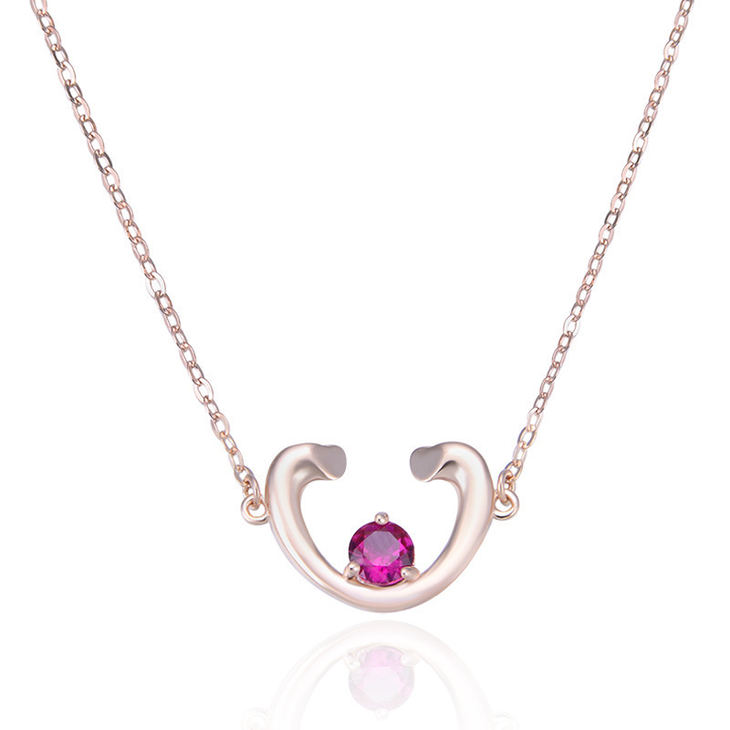 S925 plata esterlina simplista collar de amor femenino coreano de piedra creativa cadena de clavícula suministro al por mayor un agente