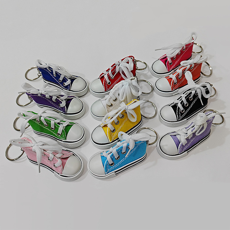 Cute Mini Black Canvas Shoe Keychain, Ordinary Sports Shoe Backpack Pendant, Crafts, Yiwu Small Goods Cute Mini Black Canvas Shoe Keychain, Ordinary Sports Shoe Backpack Pendant, Crafts, Yiwu Small Goods