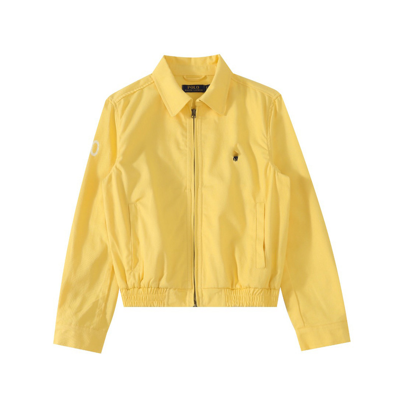 Cross-Border Rl Classic Lapel Women's Jacket in Twill Washed Fabric with Embroidery, Short Style