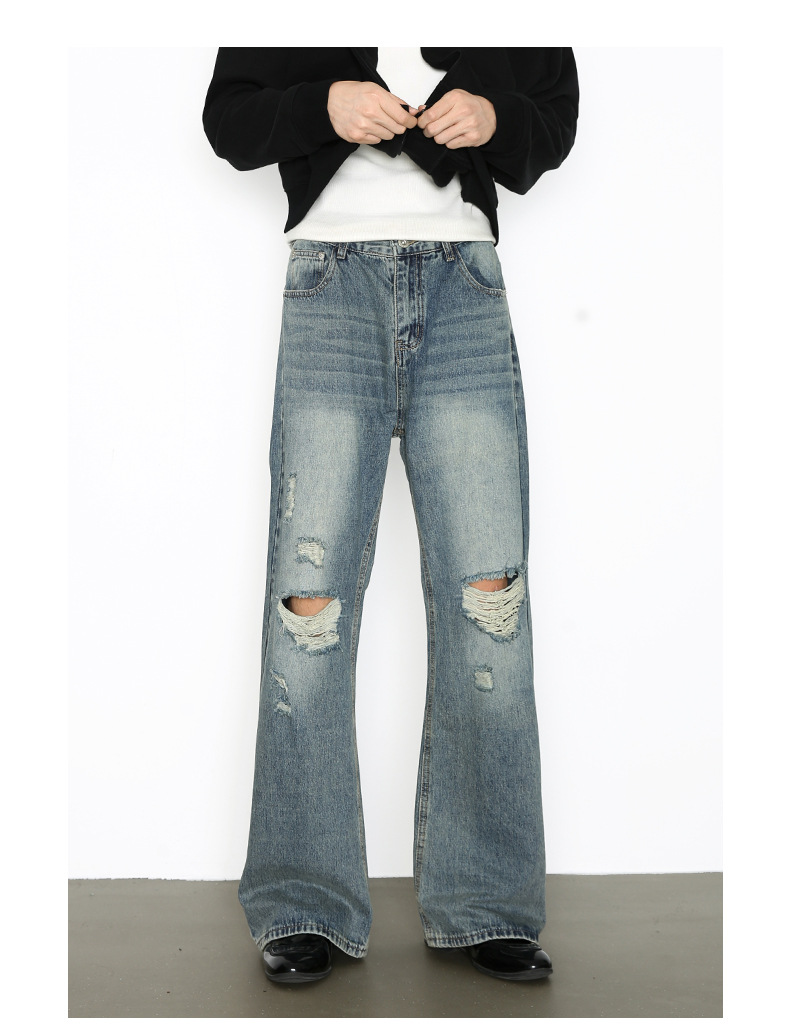 Vintage Washed Denim Jeans For Men Straight And Bootcut Fit_voghion.com
