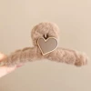 1#Deep coffee color plush love grab 13cm