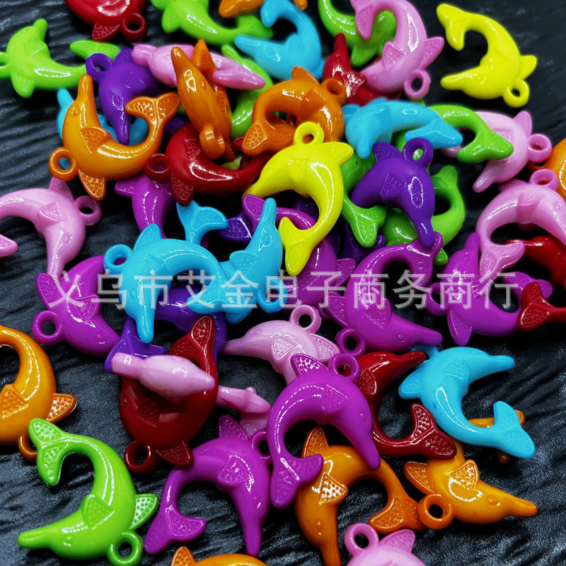 国境を越えた実色の花動物アクリル吊り珠散珠DIY手作りブレスレットビーズアクセサリー|undefined
