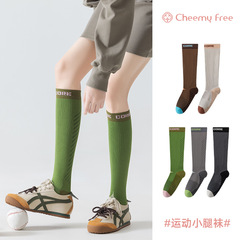 CHEEMY FREE ソックススポーツソックス女性の春と夏の圧力ふくらはぎソックスプロスポーツランニングサマーステップボンレスコットンソックス