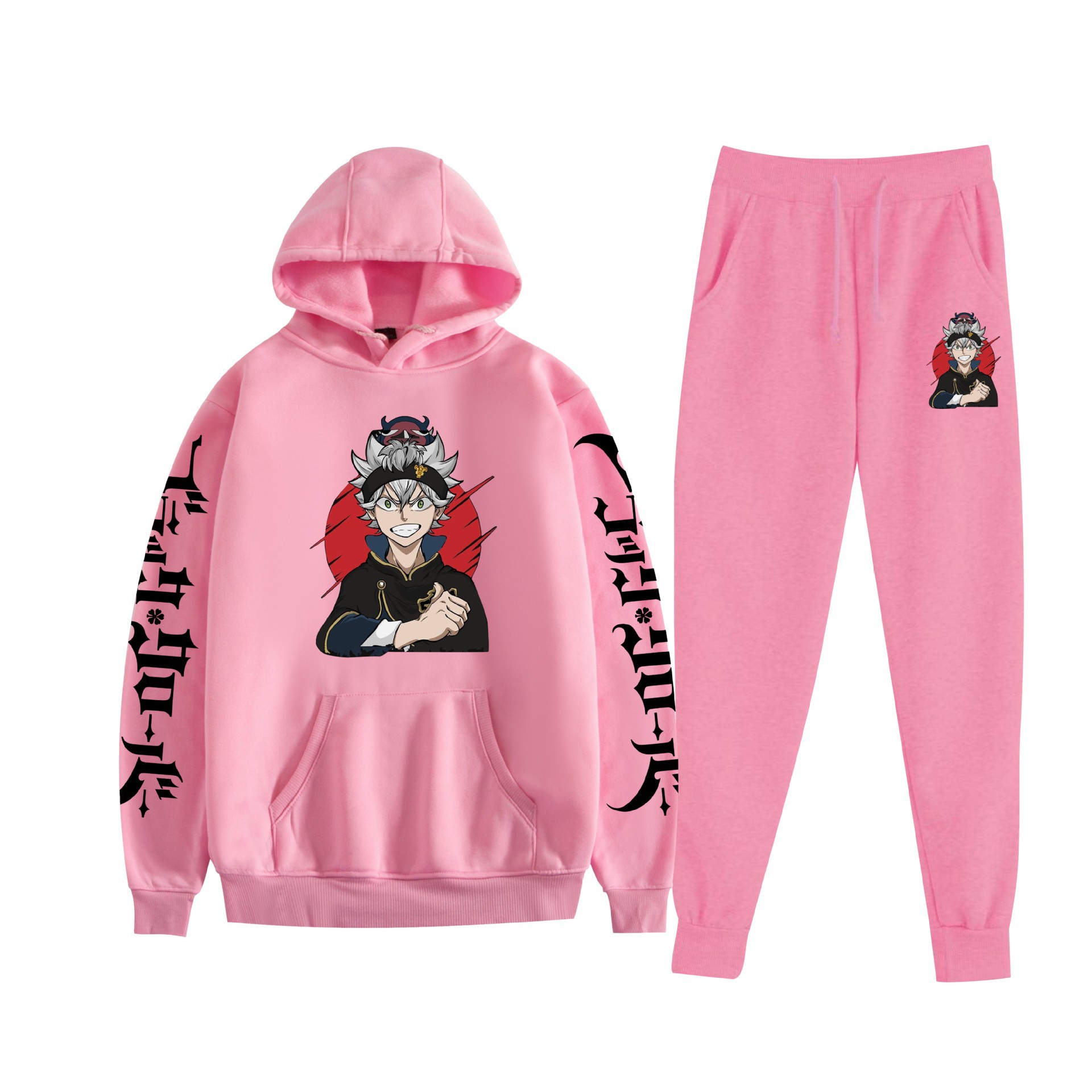 Comercio exterior nuevo estilo riman black trébol de cuatro hojas-Black Clover suéter con capucha corsés traje de dos piezas