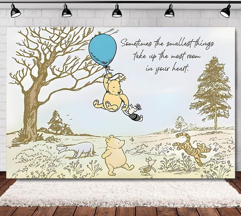 Amazon Winnie the Pooh Mickey Ice Adventures Princess Children's Birthday Party Photo Photography Background Cloth Decoration
