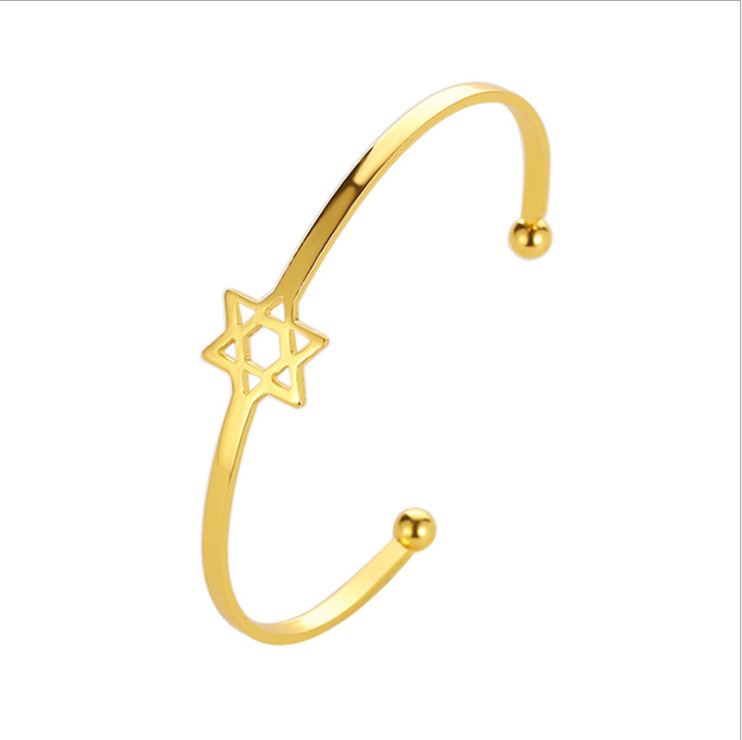 Star Pattern Simple Style Star Iron Plating Hollow Out Women's Bangle