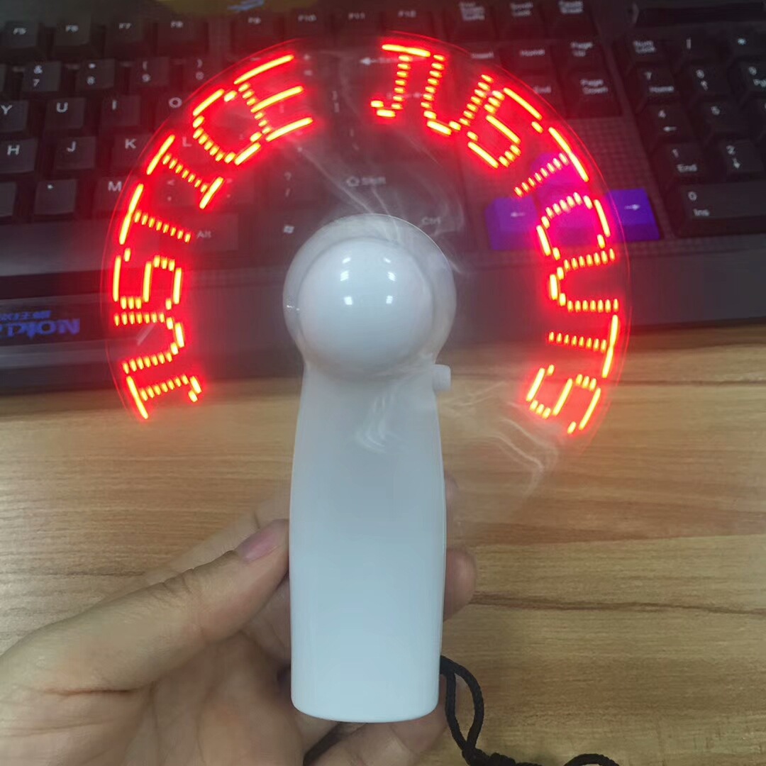 Flash ventilador portátil led color luz pantalla USB carga color luz mini ventilador publicidad regalo promocional